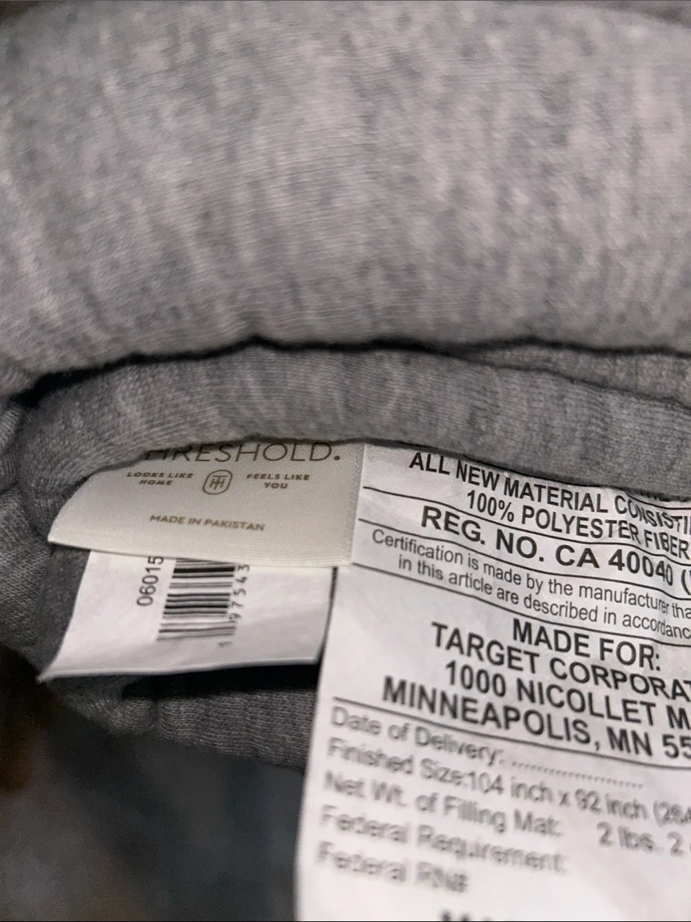 Threshold King Cotton Jersey Jaquard Pattern Coverlet, Heather Gray